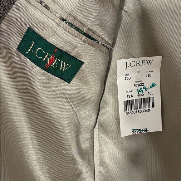 J. Crew Suit Size 40 Long Pea Color Wool Pleaded Front Straight Leg 32X30 Pants - Picture 4 of 14